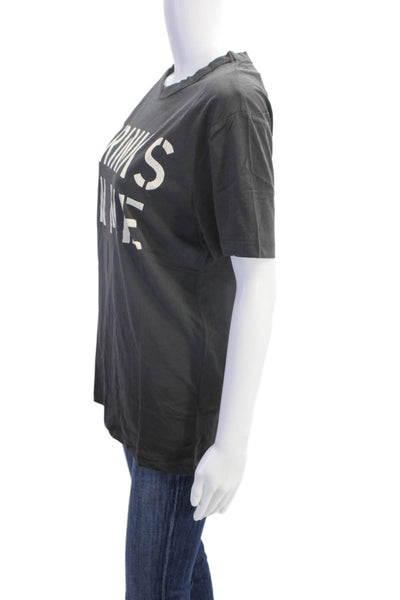 Chaser Womens Short Sleeves Pullover Tee Shirt Gray Cotton Size Large