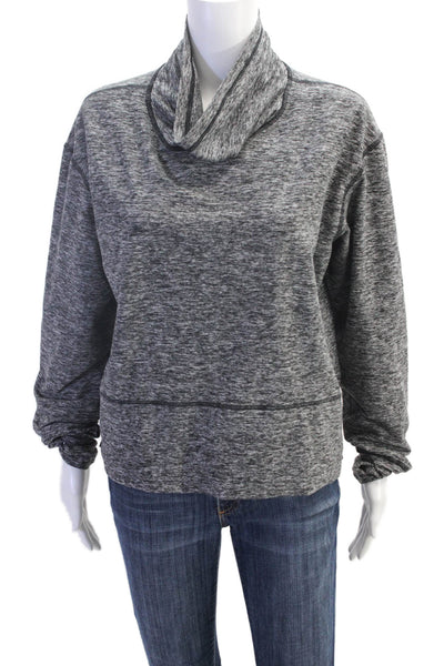 Lululemon Womens Heathered Cowl Neck Long Sleeve Activewear Top Gray Size 10