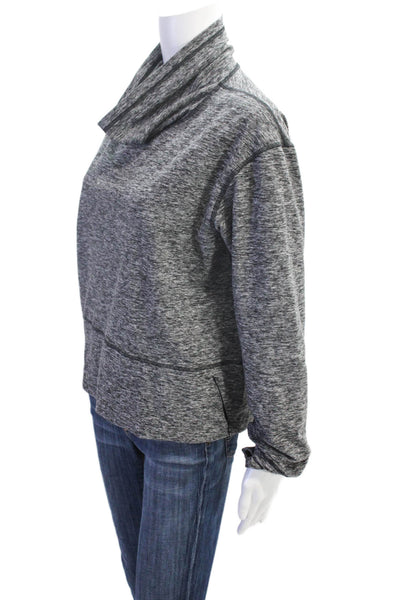 Lululemon Womens Heathered Cowl Neck Long Sleeve Activewear Top Gray Size 10