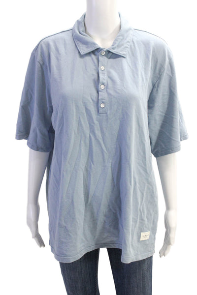 Rag & Bone Womens Cotton Collared Short Sleeve Pullover Polo Shirt Blue Size XL