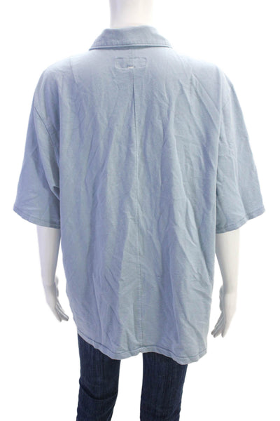 Rag & Bone Womens Cotton Collared Short Sleeve Pullover Polo Shirt Blue Size XL