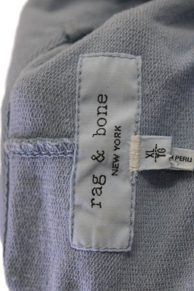 Rag & Bone Womens Cotton Collared Short Sleeve Pullover Polo Shirt Blue Size XL