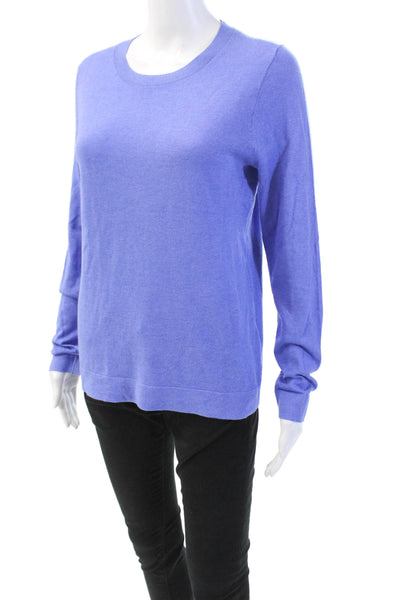 J Crew Teddie Womens Round Neck Long Sleeve Pullover Sweater Top Blue Size S