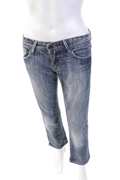 AX Armani Exchange Womens Cotton Denim Low-Rise Bootcut Jeans Blue Size 4