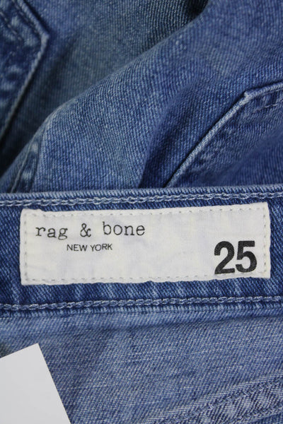 Rag & Bone Womens Cotton Denim Medium Wash Mid-Rise Skinny Jeans Blue Size 25