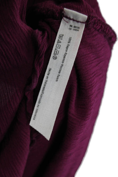 Free People Womens Sleeveless V Neck Draped Top Magenta Size Small