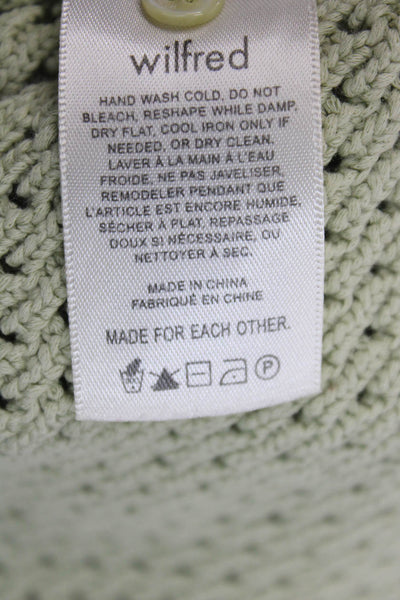 Wilfred Womens Sleeveless V Neck Open Knit Side Slit Dress Green Medium