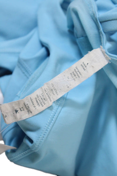 Lululemon Womens Textured Scoop Neck Criss Cross Back Lined Tank Top Blue Size S