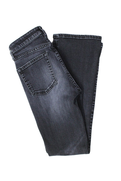 R13 Womens Mid Rise Slim Skinny Bootcut Jeans Wash Black Size 24