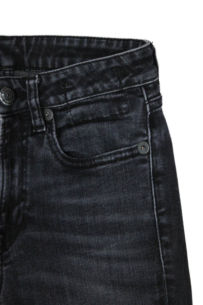R13 Womens Mid Rise Slim Skinny Bootcut Jeans Wash Black Size 24