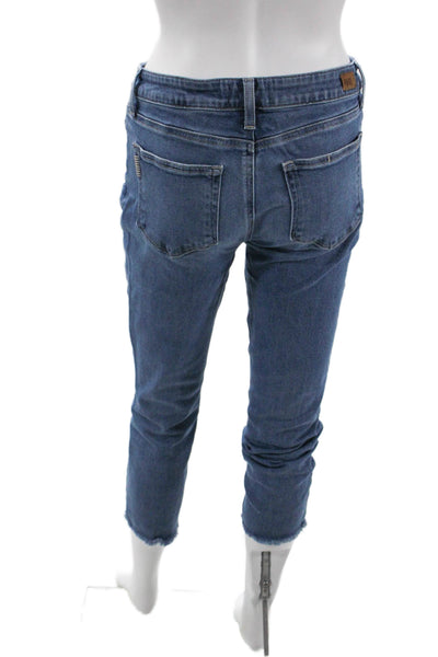 Paige Womens Cotton Kylie Crop Skinny Fit Zip Fly Denim Jeans Blue Size 27