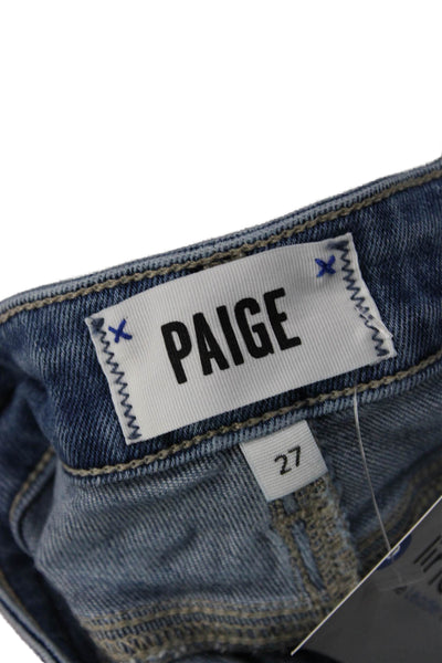 Paige Womens Cotton Kylie Crop Skinny Fit Zip Fly Denim Jeans Blue Size 27