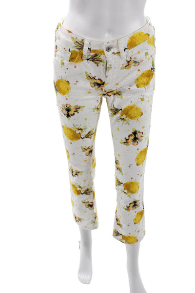 Pilcro and the Letterpress Anthropologie Womens Floral Jeans White Size 25