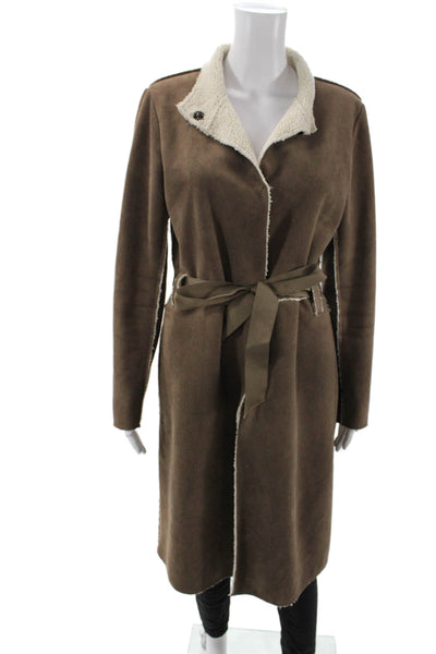 Velvet Womens Long Sleeve Snap Closure Collared Basic Jacket Brown Size M