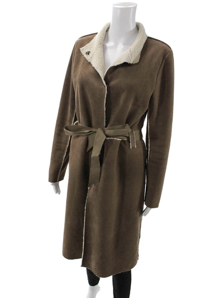Velvet Womens Long Sleeve Snap Closure Collared Basic Jacket Brown Size M