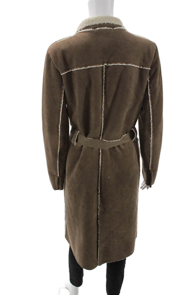 Velvet Womens Long Sleeve Snap Closure Collared Basic Jacket Brown Size M
