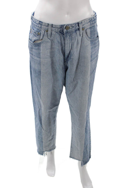 AG Adriano Goldschmied Womens Cotton Striped Light Wash Jeans Blue Size 30