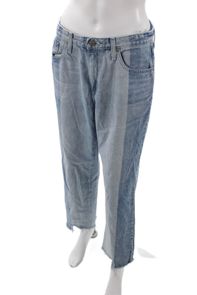 AG Adriano Goldschmied Womens Cotton Striped Light Wash Jeans Blue Size 30