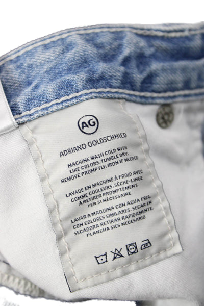 AG Adriano Goldschmied Womens Cotton Striped Light Wash Jeans Blue Size 30
