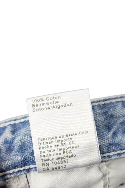 AG Adriano Goldschmied Womens Cotton Striped Light Wash Jeans Blue Size 30