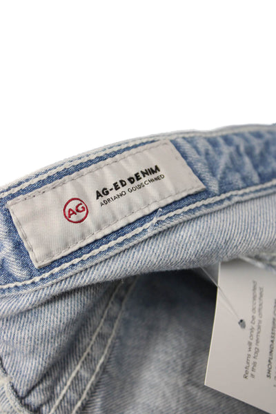 AG Adriano Goldschmied Womens Cotton Striped Light Wash Jeans Blue Size 30