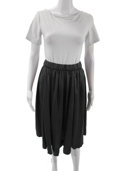 Philosophy By Republic Womens Stretch A-Line Knee Length Skirt Gray Size XS