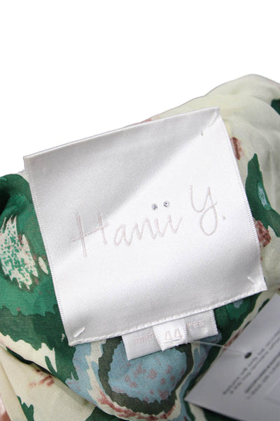 Hanii Y Womens Silk Geometric Print Sleeveless Mini Dress Beige Size 44