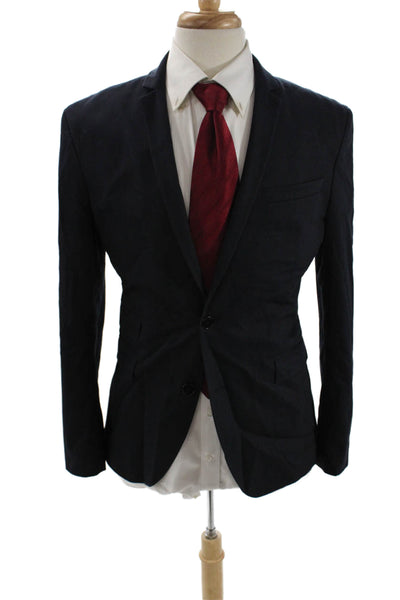 Zara Man Mens Two-Buttoned Long Sleeve Collared Blazer Blue Size 40