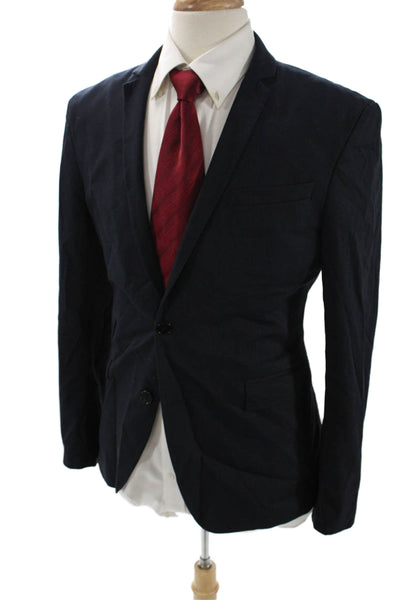 Zara Man Mens Two-Buttoned Long Sleeve Collared Blazer Blue Size 40