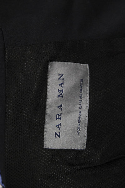 Zara Man Mens Two-Buttoned Long Sleeve Collared Blazer Blue Size 40