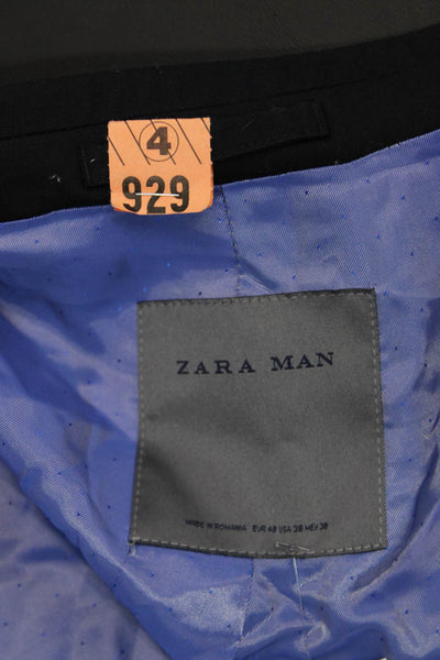 Zara Man Mens Two-Buttoned Long Sleeve Collared Blazer Blue Size 40