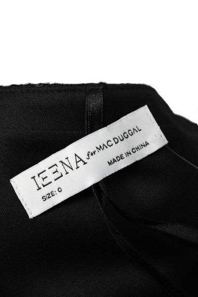 Ieena for MacDuggal Womens Sequin Sleeveless 1 Shoulder Maxi Dress Black Size 0