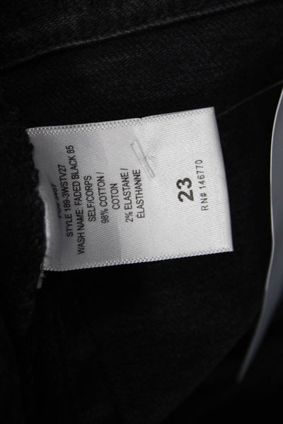 Re/Done Womens High Rise Button Up Raw Hem Jeans Black Cotton Size 23