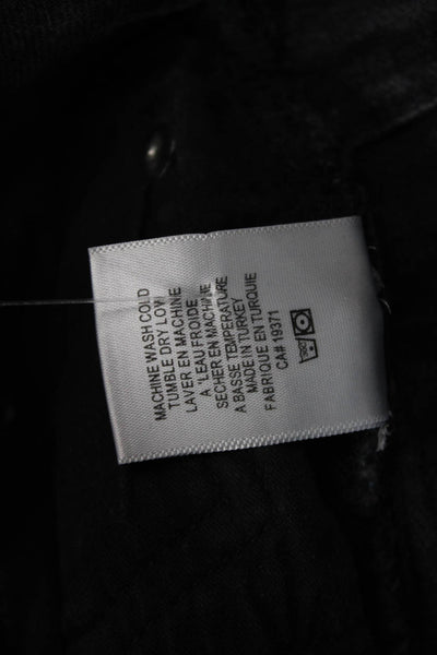 Re/Done Womens High Rise Button Up Raw Hem Jeans Black Cotton Size 23