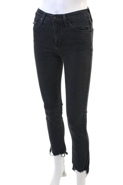 AG Adriano Goldschmied Womens The Jodi Crop Flare Leg Jeans Black Size 23