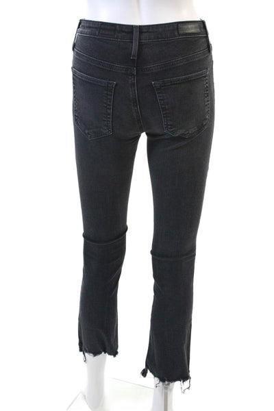 AG Adriano Goldschmied Womens The Jodi Crop Flare Leg Jeans Black Size 23