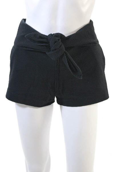 Mara Hoffman Womens High Rise Tie Waist Shorts Black Cotton Size Small