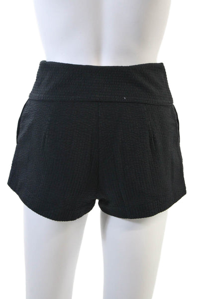 Mara Hoffman Womens High Rise Tie Waist Shorts Black Cotton Size Small