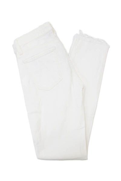 IRO Womens Low Rise Zip Up Experience Skinny Leg Jeans White Cotton Size 24