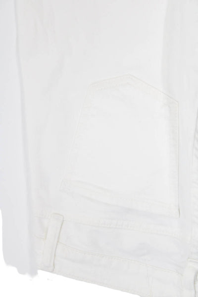 IRO Womens Low Rise Zip Up Experience Skinny Leg Jeans White Cotton Size 24