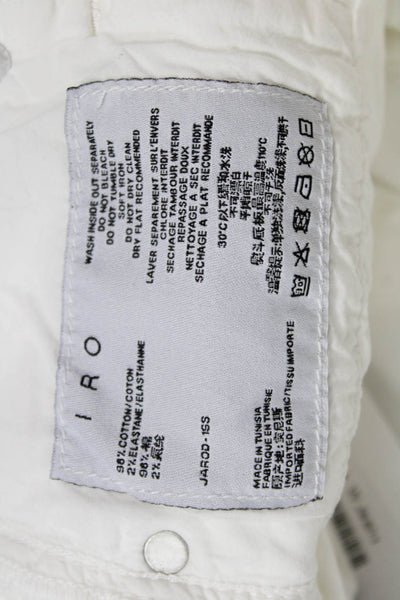 IRO Womens Low Rise Zip Up Experience Skinny Leg Jeans White Cotton Size 24