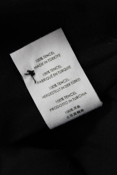 Ninety Percent Womens Short Sleeve Tie Waist Button Down Dress Black Size XS