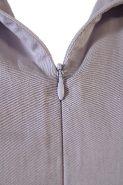 Rivet.Utility Womens Short Sleeve Zip Up Cuffed Hem Collared Romper Lilac Size S