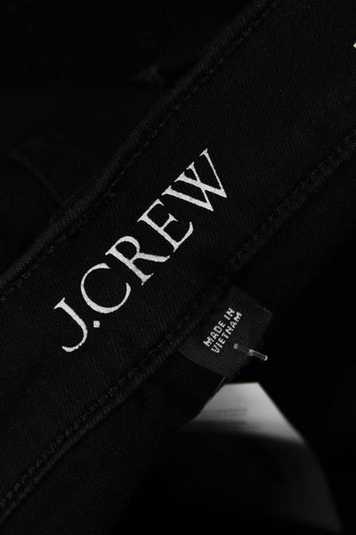 J Crew Womens Cotton Raw Hem Mid Rise Bootcut Jeans Black Size 28