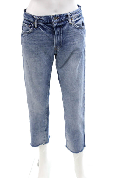 Frame Womens Cotton Le Slouch Straight Leg Button Fly Denim Jeans Blue Size 24