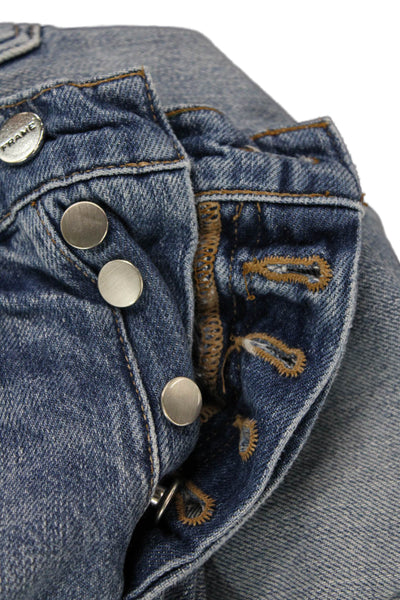 Frame Womens Cotton Le Slouch Straight Leg Button Fly Denim Jeans Blue Size 24