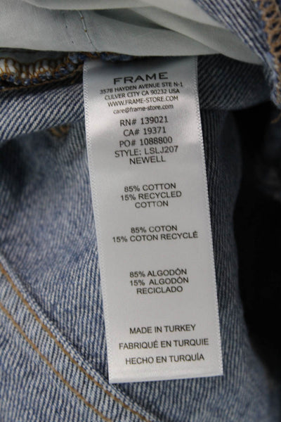 Frame Womens Cotton Le Slouch Straight Leg Button Fly Denim Jeans Blue Size 24