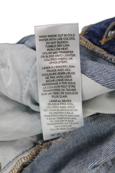 Frame Womens Cotton Le Slouch Straight Leg Button Fly Denim Jeans Blue Size 24