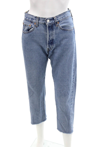 Reformation Womens Cotton Straight Leg Button Fly Denim Jeans Blue Size 25