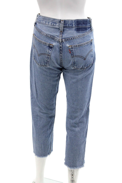 Reformation Womens Cotton Straight Leg Button Fly Denim Jeans Blue Size 25